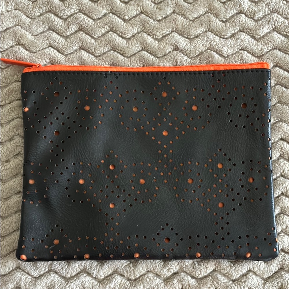 Cole Haan Black and Orange Toiletry Bag Sleek Design